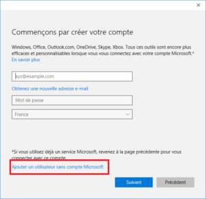 Windows 10 - Ajout Utilisateur Fenetre 2