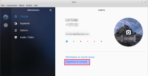 Wire - suppression compte