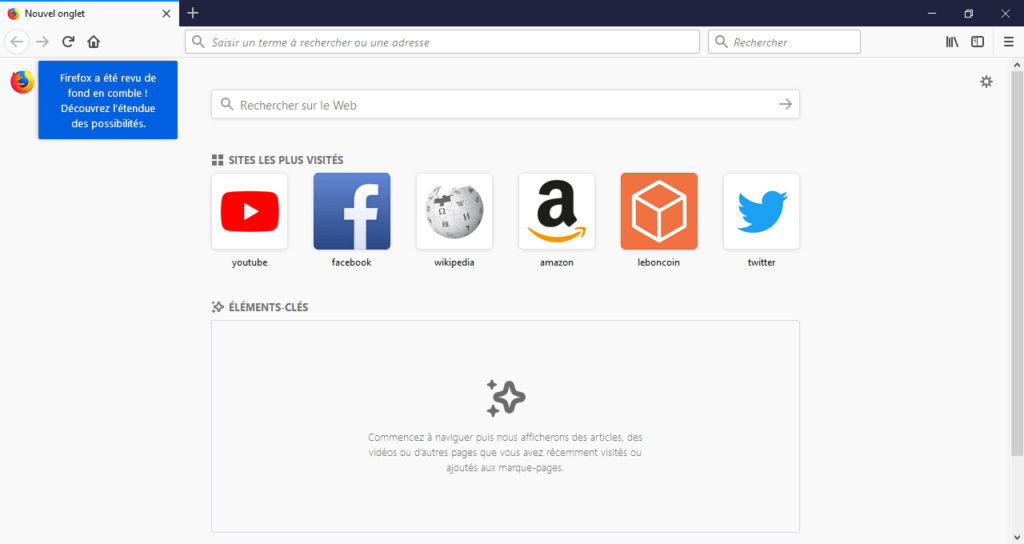 Firefox Quantum - Nouvelle Interface