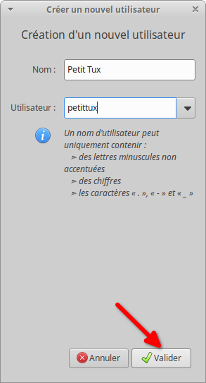 gnome-system-tools - ajouter un compte utilisateur