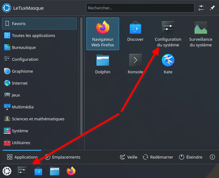 KDE - Accès configuration du système