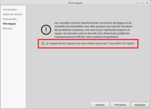 Mettre à jour vers Linux Mint 18.3 - Pré-requis