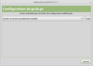 Configuration nouveau grub-pc