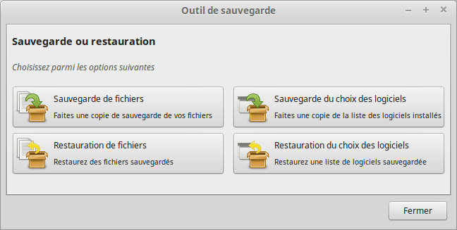 Outil de sauvegarde : Mintbackup