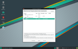 Timeshift sur manjaro live - choix emplacement