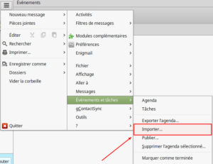 Importer fichier ics ou ical dans Thunderbird