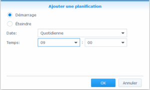 Synology - Création tâche Démarrage