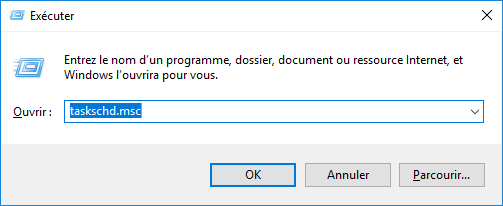 Exécuter taskschd.msc