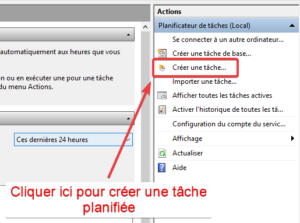Planificateur de tâches - créer une tache