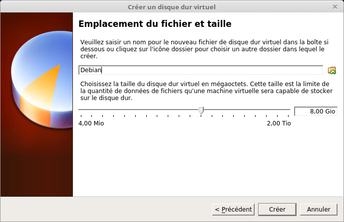 VirtualBox - Créer un disque dur virtuel - taille