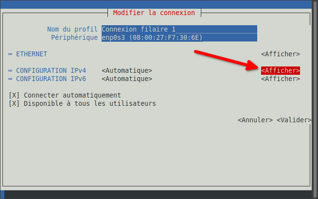 Changer DNS Linux Mint en CLI avec nmtui - 3