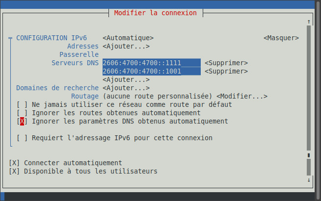 Changer DNS Linux Mint en CLI avec nmtui - 6