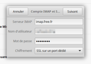 Compte en ligne - information IMAP