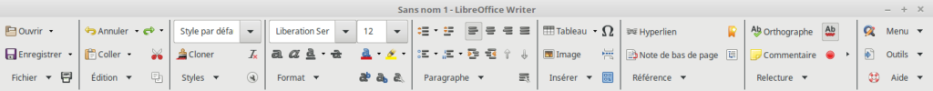 LibreOffice Writer - Métabarre groupée