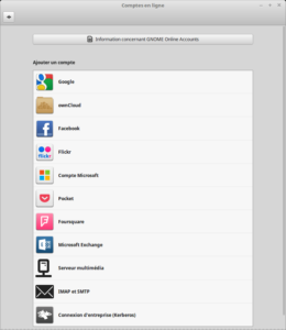 Liste des Comptes en ligne supportés