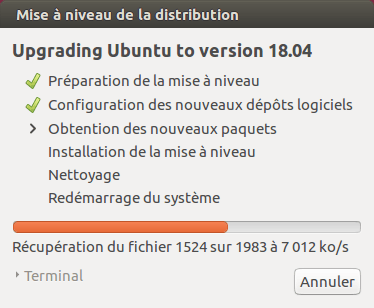 Ubuntu 16.04 vers Ubuntu 18.04 - 6 - mise à niveau