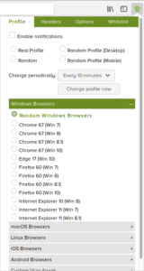 Chameleon extension Firefox - Profile