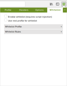 Chameleon extension Firefox - Whitelist