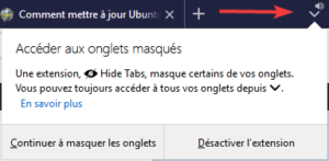 Firefox 61 - Onglets masqués