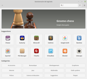 Gestionnaire de logiciels de Linux Mint 19