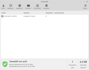 Linux Mint 19 - Timeshift