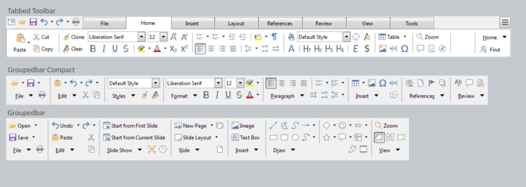 LibreOffice 6.1 : NotebookBar