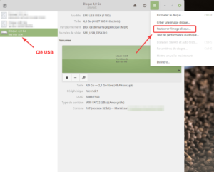 Création d'une clé USB bootable avec l'utilitaire Disques
