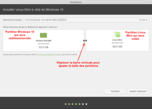 Installation de Linux Mint 19.1  Installation-linux-mint-19-4-resize-disk-300x215