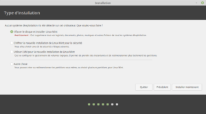 Installation de Linux Mint 19.1  Installation-linux-mint-19-4-type-install-alone-300x167