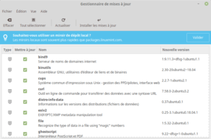Linux Mint 19 - gestionnaire des MAJ - Rappel configuration des dépôts