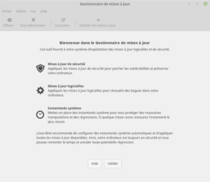 Linux Mint - Gestionnaire des MAJ
