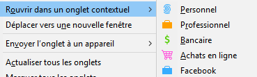 Firefox 62 - rouvrir dans container