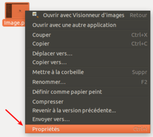 Accès propriétés d'un fichier sur Ubuntu 18.04