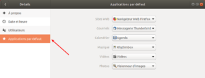 Ubuntu 18.04 - Accès applications par défaut