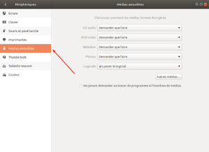 Ubuntu 18.04 Médias amovibles