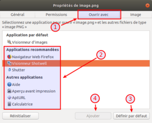 Propriétés fichier - Ouvrir avec