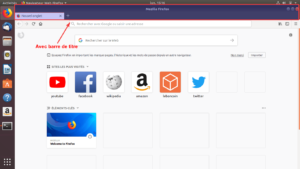 Ubuntu 18.04 - avec barre de titre de Firefox