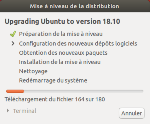 Mise à niveau vers Ubuntu 18.10 - Préparation