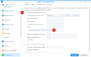 Synology - Notification SMS