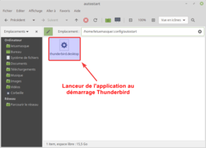 Dossier autostart avec lanceur thunderbird