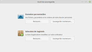 Outil de sauvegarde de Linux Mint 19