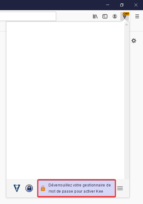 Kee dans Firefox connecté à KeePass mais pas un coffre