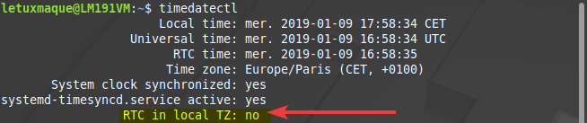 Système Linux en UTC