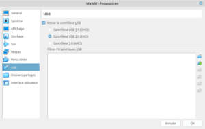 VirtualBox 6 USB 2 et 3 supporté