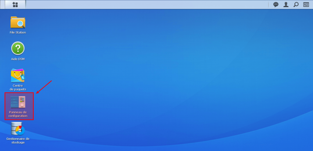 Accès panneau de configuration du Synology