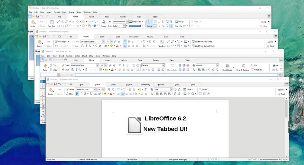 LibreOffice 6.2 - Méta-barre Onglet