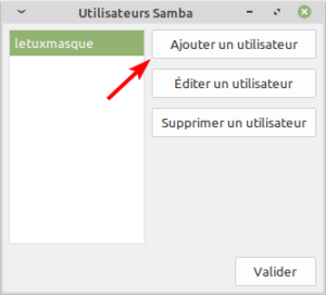 ajout utilisateur samba