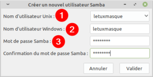 créer utilisateur samba