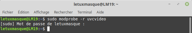 désactiver la webcam temporairement sous Linux