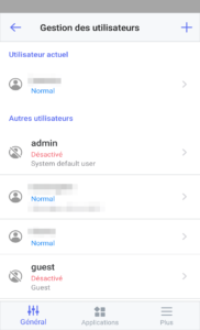 DS finder - Gestion utilisateurs Synology